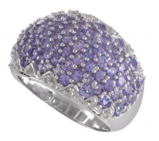 Sterling 2.30 ct tw Tanzanite and Diamond Accent Domed Ring — 