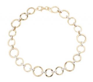 Classic Two tone Circle Link Bracelet 14K Gold, 2.9g —