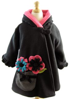 Corky and Company Girls Coat 4T Winter Coat Black Flower