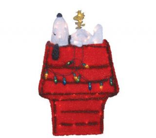 26 3 D Lighted Snoopy on Doghouse Tinsel YardArt by Sterling