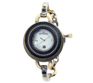 Lucky Brand Ladies Antiqued Goldtone Bangle Watch —