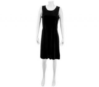 Susan Graver Stretch Velvet Scoop Neck Sleeveless Dress   A229132