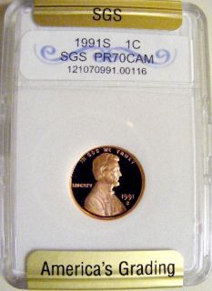 1991 s lincoln cent perfect proof deep cameo dcam