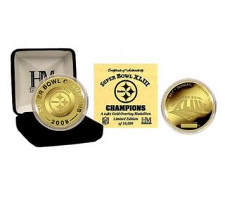 NFL Steelers Super Bowl XLIII Champs 24K Gold Overlay Coin —