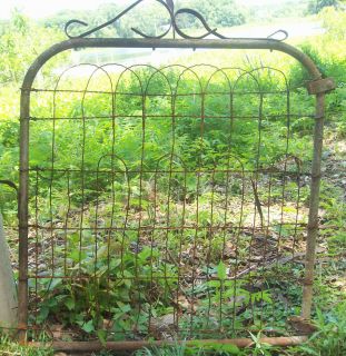   Antique Garden Gate Flower Vegetable Trellis Yard Wire Art Primitive