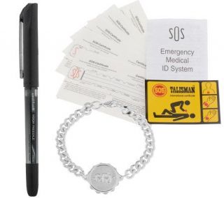 SOS Emergency St. Steel Medical ID Bracelet with Pen —