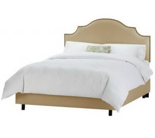 Linda Dano Linen Nail Button Notched King Bed —