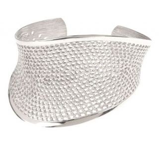   SterlingAverage Diamond Finish Lace Design Cuff, 32.0g —