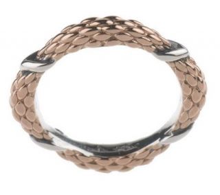 Ann King Sterling and 18K Clad Passion Pattern Stack Ring —