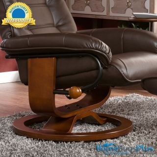 Recliner w Ottoman Cafe Brown Leather Chair Brianna Design