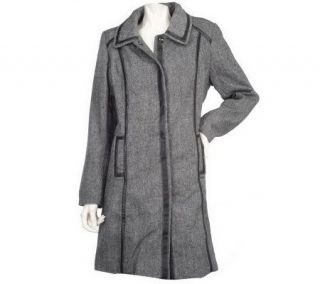 As Is Modernist by Guillaume Coat with Faux Leather Trim   A233039