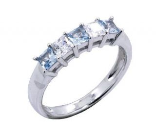 Epiphany Diamonique & Vivid Blue PrincessCut Ring —
