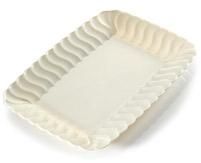  SCALLOPED SNACK TRAY PLATES 18 ct. HEAVY DUTY PLASTIC DISPOSABLE