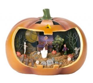 4W Musical Jack O Lantern with Rotating Scene by Roman —