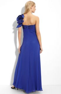 JS Collections One Shoulder Taffeta Chiffon Gown 14