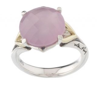 Ann King Sterling & 18K Faceted Lavender Chalcedony Ring —