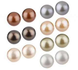 Honora Cultured FreshwaterPearl Set of 7 Pair 7mm Sterling Stud 