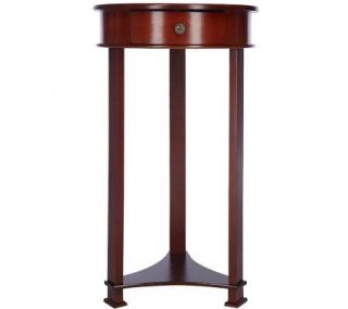 Round Cherry Accent Table with Drawer by Valerie —