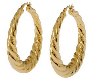 Veronese 18K Clad 1 1/2 Graduated Twist Hoop Earrings —