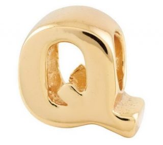 Prerogatives 14K Yellow Gold Plated Sterling Letter Bead —