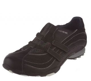 Michelle K Leather &Fabric Adjustable T Strap Athletic Shoes