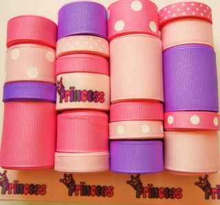  ribbon lot 20 yards grosgrain solid polka dot and printed ribbon