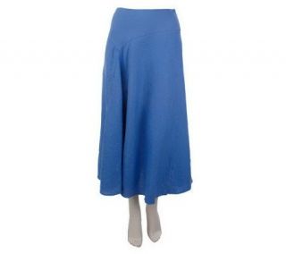 Motto Washed Linen Long Skirt With Side Entry —