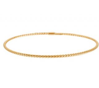 VicenzaGold Large Round Rope Texture Bangle 14K Gold, 1.6g   J274338