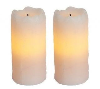 Candle Impressions S/2 6 Melted Wax Flameless Candle w/Timer   H199038