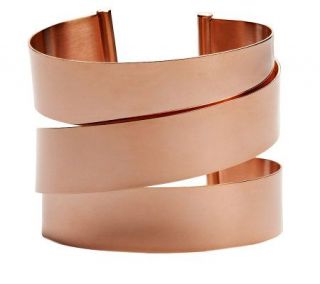 Bronzo Italia Bold Polished Wrap Design Cuff Bracelet 