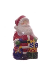 Santa Claus Christmas Kitchen Cookie Jar Ceramic Decoration Holiday