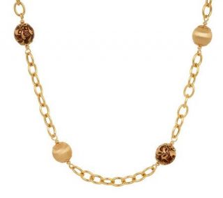 GoldExpressions 24 Fancy Bead Station Necklace 18K Gold, 33.4g