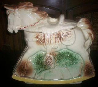 Vintage McCOY POTTERY HOBBY HORSE COOKIE JAR  produced from