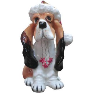 Top Dogs by Lynda Corneille Bassett Hound Ceramic Christmas Tree