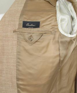 CORNELIANI Tan Beige Wool Linen Blend Blazer Sport Coat Full Canvas