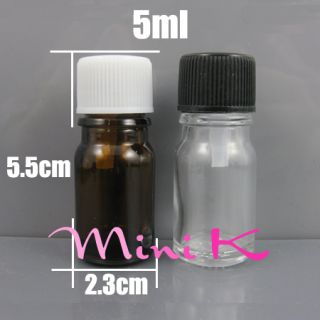  Glass Bottle Essential Oil Aromatherapy Cosmetic 3 Kinds Screw Cap 5ml