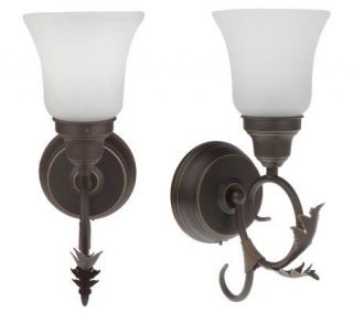 CandleImpressio Set of 2 Flameless Wall Sconces w/Glass Shade