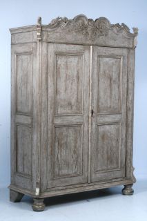 Antique Hand Painted Russian Armoire Circa 1850 1870