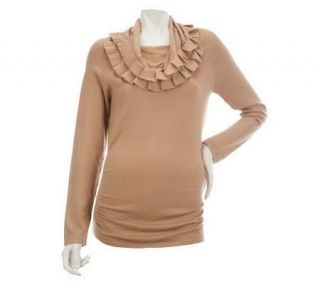 by Marc Bouwer Cowl Neck Sweater Tunic w/Pleated Trim   A226644