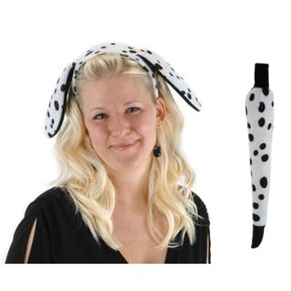 Dalmatian Dog Ears and Tail Set Halloween Costume Kit