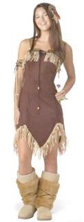 Costumes Teen Indian Squaw Princess Costume Set w Faux Fur Boot Tops