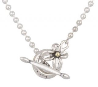 Ann King Sterling 16 Bead Chain w/ Orchid Toggle —