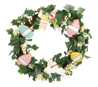 16 inch Easter Egg Cookie and Ivy Wreath By Valerie —