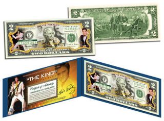  ELVIS PRESLEY The King Legal 2 USA dollar BILL COLORIZED 2 GIFT MONEY