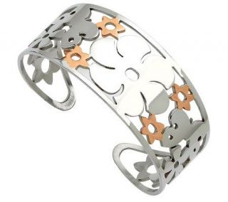 Steel by Design Butterfly & Flowers CuffBracelet —