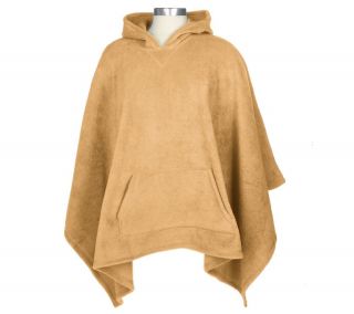 Denim & Co. Hooded Fleece Poncho with Pouch Pocket —