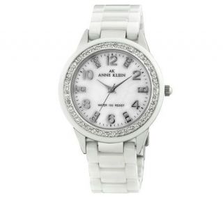 AK Anne Klein Ladies Silvertone and White Watch —