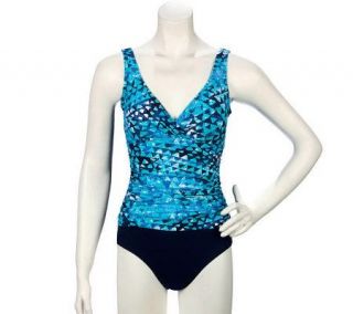 Maidenform Beach Shirred Front Control One Piece Suit —