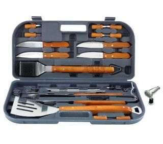 Mr. Bar B Q 20 Pc Stainless Steel Grill Tool Set with Light   H361350