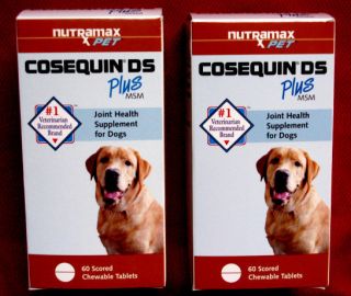 COSEQUIN DS PLUS MSM NUTRMAX DOG HIP JOINT VITAMIN 120 TAB NEW FACTORY